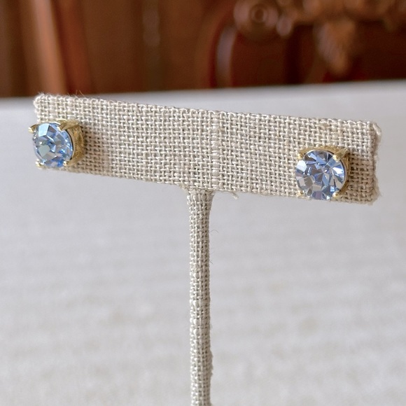 Park Lane Jewelry - Blue Impression 3 Carat Crystal Stud Earrings - Park Lane Jewelry Gold Tone